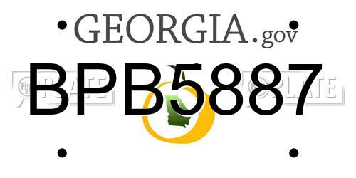 BPB5887 Georgia License Plate