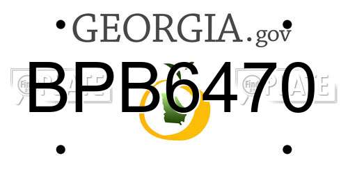 BPB6470 Georgia License Plate