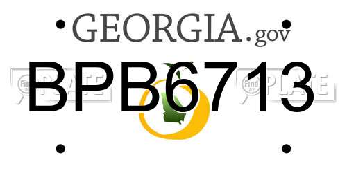 BPB6713 Georgia License Plate