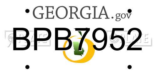 BPB7952 Georgia License Plate