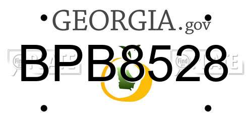 BPB8528 Georgia License Plate
