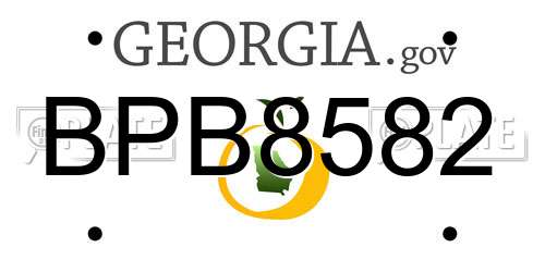BPB8582 Georgia License Plate