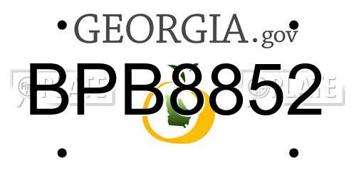 BPB8852 Georgia License Plate