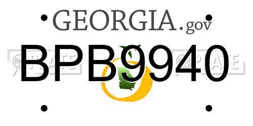 BPB9940 Georgia License Plate