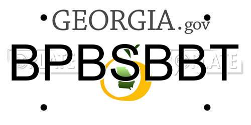 BPBSBBT Georgia License Plate