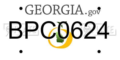 BPC0624 Georgia License Plate