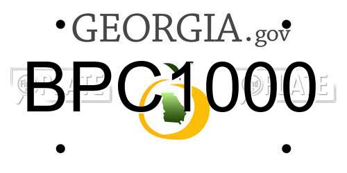 BPC1000 Georgia License Plate
