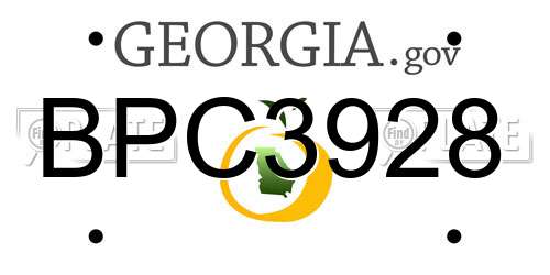 BPC3928 Georgia License Plate