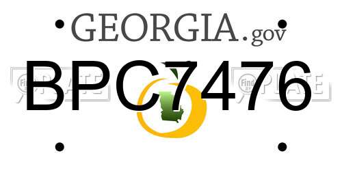 BPC7476 Georgia License Plate