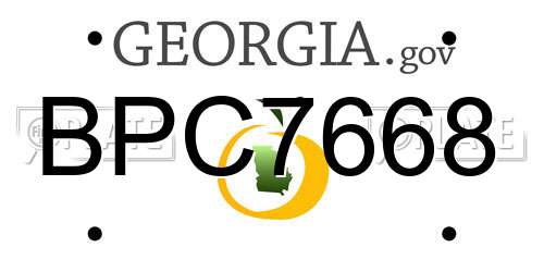 BPC7668 Georgia License Plate