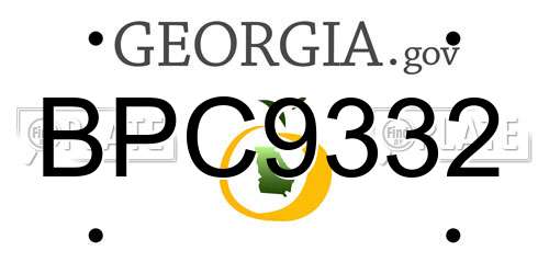 BPC9332 Georgia License Plate