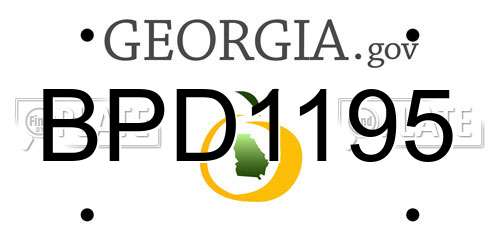 BPD1195 Georgia License Plate