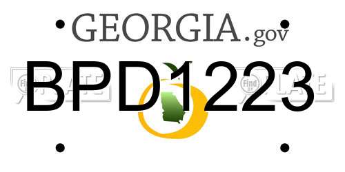 BPD1223 Georgia License Plate