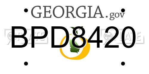 BPD8420 Georgia License Plate
