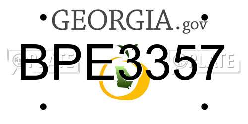 BPE3357 Georgia License Plate