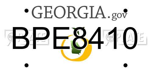 BPE8410 Georgia License Plate