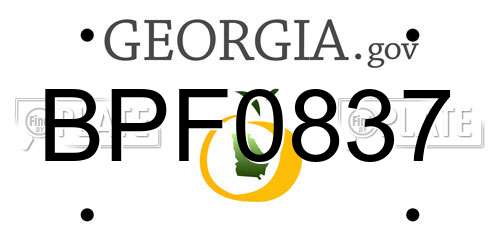 BPF0837 Georgia License Plate