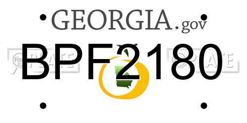 BPF2180 Georgia License Plate