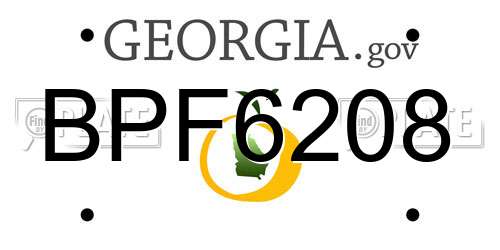 BPF6208 Georgia License Plate