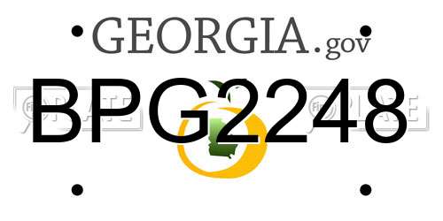 BPG2248 Georgia License Plate
