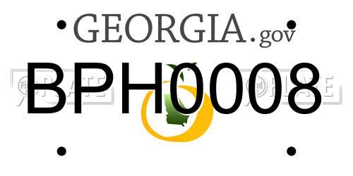 BPH0008 Georgia License Plate