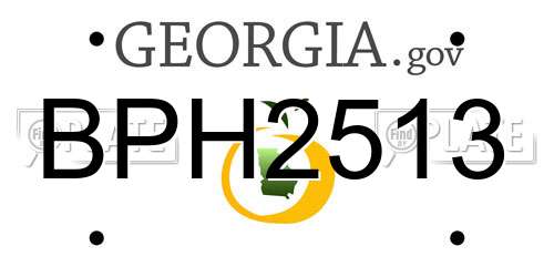 BPH2513 Georgia License Plate