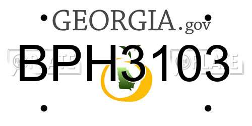 BPH3103 Georgia License Plate