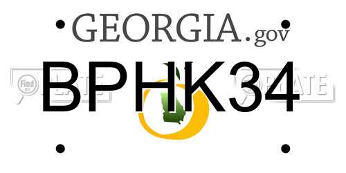 BPHK34 Georgia License Plate