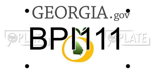 BPI111 Georgia License Plate