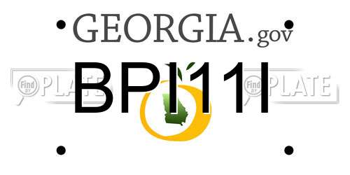 BPI11I Georgia License Plate