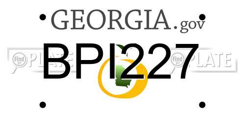 BPI227 Georgia License Plate