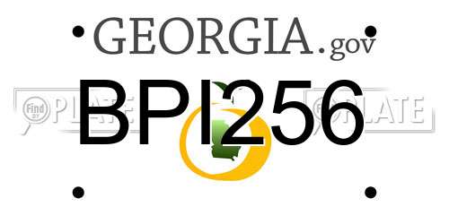 BPI256 Georgia License Plate