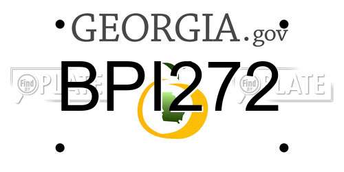 BPI272 Georgia License Plate