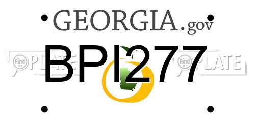 BPI277 Georgia License Plate