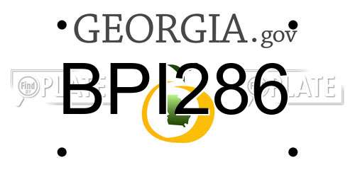 BPI286 Georgia License Plate