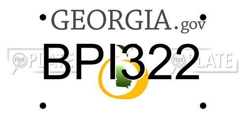 BPI322 Georgia License Plate