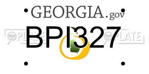 BPI327 Georgia License Plate