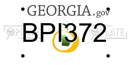 BPI372 Georgia License Plate