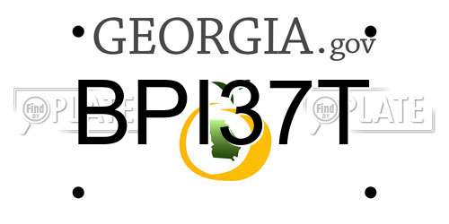 BPI37T Georgia License Plate