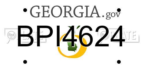 BPI4624 Georgia License Plate
