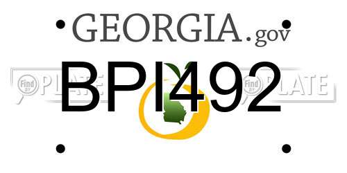 BPI492 Georgia License Plate