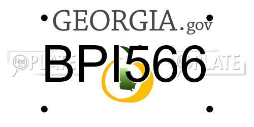 BPI566 Georgia License Plate