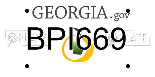 BPI669 Georgia License Plate