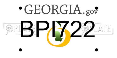 BPI722 Georgia License Plate