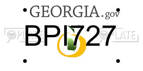 BPI727 Georgia License Plate