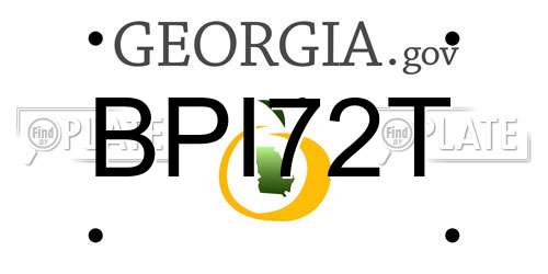 BPI72T Georgia License Plate