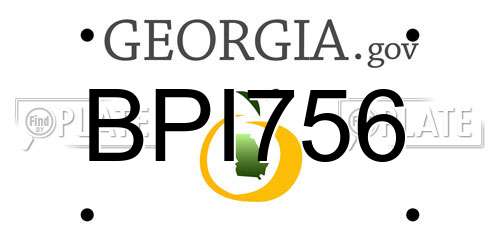 BPI756 Georgia License Plate