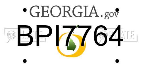 BPI7764 Georgia License Plate