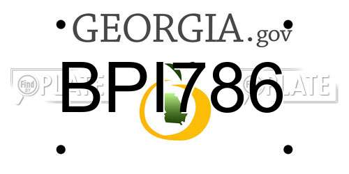 BPI786 Georgia License Plate