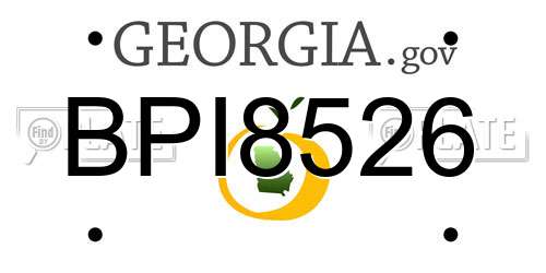 BPI8526 Georgia License Plate
